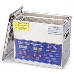 Labasics ultraskaņas tīrītājs, profesionāls universāls ultraskaņas tīrītājs, kas izgatavots no nerūsējošā tērauda ar digitālā displeja taimeri un siltuma kontroli laboratorijai 220 V, 3,2 L