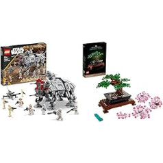 LEGO 75337 Star Wars at-TE Walker, kustīgs rotaļlietu modelis un 10281 ikonas Bonsai koka komplekts pieaugušajiem, augu mājas dekorēšanas komplekts ar ziediem