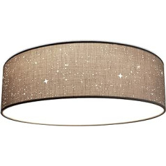 Navaris LED griestu lampa apaļa ar zvaigznes efektu – silti balts – 22 vati – 14 x 40 x 40 cm – dizaina auduma griestu lampa baltā krāsā ar montāžas materiāliem