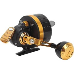 Nimomo SY770 Angelrolle, Leicht, Ultraleicht, Drehende Angelrollen, Aluminiumlegierung, Runde Baitcasting-Dichtungsrolle, Schwarzgold, Für Verschiedene Fische