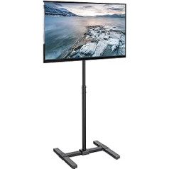 VIVO TV grīdas statīvs 13 līdz 50 collu plakaniem LED LCD plazmas ekrāniem, pārnēsājams displeja augstums, regulējams stiprinājums STAND-TV07