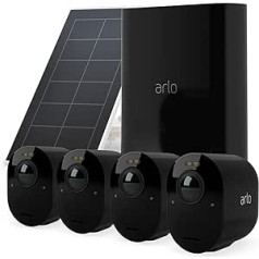 Arlo Ultra2 āra novērošanas kamera un bezmaksas saules panelis, komplektā 4, melns