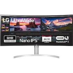 Монитор LG UltraWide Curved QHD+ 38WN95CP-W 95,29 см — 38 дюймов, панель AH-IPS, AMD FreeSync, HDR10, белый/серебристый