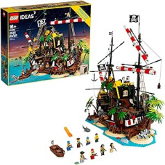 LEGO Ideas Pirates of Barracuda Bay 21322 celtniecības komplekts, foršs pirātu kuģa vraka modelis ar pirātu darbības figūriņām rotaļām un demonstrēšanai, 2020. gada dzimšanas diena (2545 gabali)