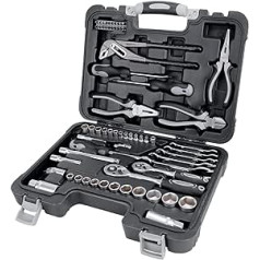 Amazon Basics - Household Tool Set 65 Pieces Black Grey