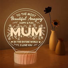 Anywin Gifts for Home Decor, I Love You Mom Night Light with Warm Light for Home Decoration, Mum Gifts for Christmas & Mother's Day & Birthday & Thanksgiving Day for Mum Mother Mum