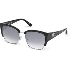 Guess Unisex Adult GU7564 01C 57 saulesbrilles, melnas (Nero Lucido/Fumo Specchiato), melnas (Nero Lucido/Fumo Specchiato)