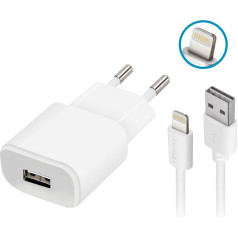 Forever TC-01 charger 1x USB 1A white + Lightning cable