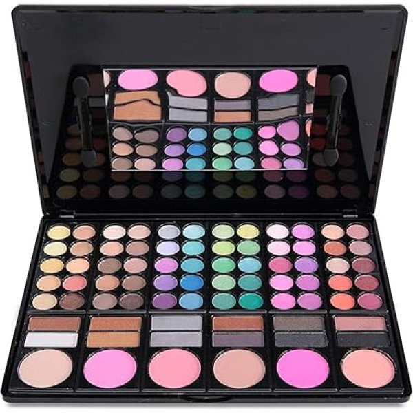 Fantasyday Professional Eyeshadow Palette Makeup Sets Cosmetic Makeup Kit - 78 Colours Highly Pigmented Warm Natural Eye Shadow Eyeshadow with Lipstick Concealer and Blush #1