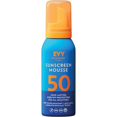 EVY Sport SPF50 āra saules aizsargkrēms - īpaši izturīgs pret sviedriem un ūdeni, ilgnoturīgs, barojošs saules krēms. Bez mikroplastmasas, bez smaržvielām, vegāns.