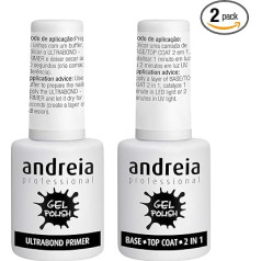 Andreia Professional Gel Polish Ultrabond Primer + Base and Top Coat 2 in 1 (Pack Contains One)