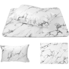 ‎Ronrons RONRONS Professional Marble Pattern PU Nail Art Hand Pillow Nail Table Mat Manicure Set Soft Hands Armrest Comfortable Nail Art Desk Cushion Neck Roll for Salon Use, White