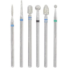 ‎Hurrise Nail Art Drill Kit, 5 Types, 6 Pieces/Pack, Stainless Steel Nail Cuticle Manicure Tools, Nail Drill for Marbling Tools, Accessories Manicure (Jg#8)