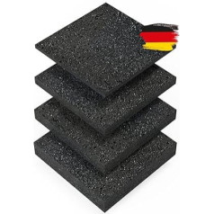 BAUHELD® Patio Pads 90 x 90 x 10 mm [Pack of 55] Sturdy Building Protection Mat Made of Rubber Granules [Made in Germany] as Underlay Panels for Patio Tiles, WPC Patio Floorboards, Stilt Bearings,