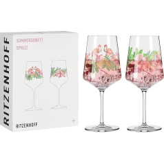 Ritzenhoff 3461005 Aperitīva glāze 500 ml - komplekts no 2 glāzēm - Summer Sonett Nr. 5 sērija - 2 gabali - Dzīvnieki un augi - Ražots Vācijā