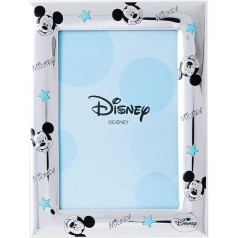 Disney Baby foto rāmītis stāvošai fotogrāfijai - sudraba krāsā - ideāli piemērots bērnistabas naktsgaldiņam - ideāli piemērots kā kristību vai dzimšanas dienas dāvanas ideja - Mickey Mouse dizains