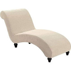 YSLLIOM Chaise Lounge Slipcovers, atpūtas krēsla pārklājums, luksusa krēslu pārklāji, pārklājums, stiepjas, neslīdošs, mazgājams mašīnā (bēšs)