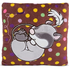 NICI Cuddly Cushion Siebenschläfer - Ilgtspējīgs rotaļlietu spilvens meitenēm, zēniem un zīdaiņiem - pūkains pildīts rotaļlietu spilvens, 25 x 25 cm - 48212