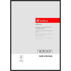 nielsen Atlanta bilžu rāmis, A2, 42 x 59,4 cm, alumīnija melns matēts, ar akrila stiklu, izturīgs pret sadursmēm, plakātu un attēlu portreta un ainavas formātam, izturīgs aizmugurējais panelis