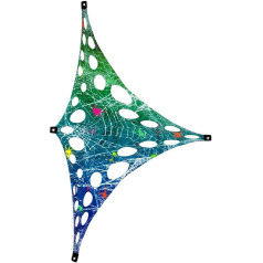 PSYWORK Black Light Sail Spandekss caurumi neona Halloween zirnekļtīkls 1.0 x 1.75 m UV-Active Luminous Sienas audums Sienas audums karājas Audums neona apdare Puse audums audums Gobelēns Plakāts PSY Goa Trippy