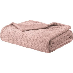 Homebliss Cuddly Blanket, 270 x 230 cm, pūkaina vilnas sega, Oeko-Tex® sertificēta, dīvāna sega, īpaši mīksta vilnas sega kā dīvāna pārklājs vai gultas pārklājs, gultas pārklājs - rozā krāsā