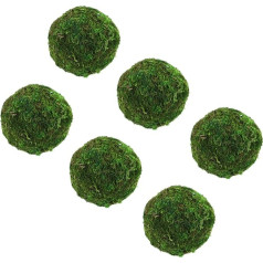 SUPVOX Moss Ball Natural Green Moss Balls with Handmade Decorative Moss Hanging Balls for Home Garden Party Wedding Display Accessories Photo Props Pack of 6