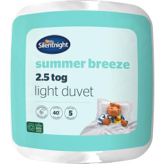 Silentnight Summer Breeze King sega, 2,5 Tog, viegla vasaras sega, ideāli piemērota siltām naktīm un karstiem miegiem, hipoalerģiska un mazgājama veļas mazgājamā mašīnā, King izmērs, 225 x 220 cm