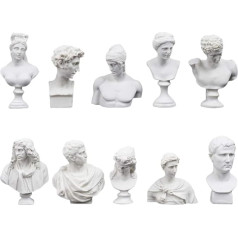 EXCEART 10gab Mini figūriņas Grieķu mitoloģija Statue Resin skulptūra Pasaules slavens skaitlis Mājas darbvirsmas dekori Retro Art Statue Room