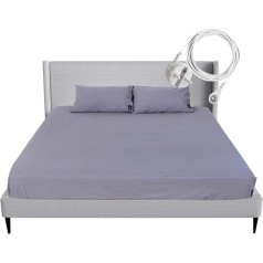 RIQINXIN Grounding Duvet Cover Grounding Fitted Sheet 198 x 203 x 33 cm Pieguļošās palagi ar sudraba šķiedru Grounding Mat Izgatavots no 95% organiskās kokvilnas ar 5% sudraba fāzēm, kas piezemē enerģiju, lai uzlabotu kvalitāti