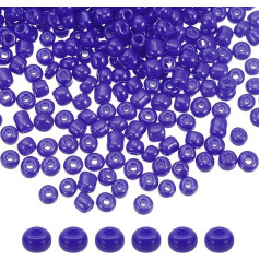 sourcing map Blue Purple Glass Beads 4mm Hole Loose Beads for Bracelet Earrings Jewelry Making Hair Braiding