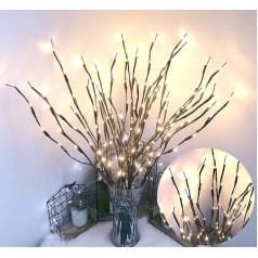 Ulalaza Pack of 6 Twig Lamp Battery Operated LED Illuminated Willow Branches Vase Fillers Use for Christmas Home Party Decoration Indoor Outdoor