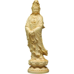 NOLITOY Koka Guan Yin statuete: Kwan Yin skulptūra Izgrebta Kuanyin figūra Kolekcionējama Bodhisattva Avalokitesvara statuete budisma ornamentam no Jaunā gadsimta.