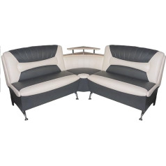 Rodnik Arabica Corner Bench in Grey/Cream 173 x 173 cm Faux Leather with Storage Space