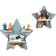 Boarti children's shelf, stars in various sizes and colours, for Toniebox and Tonies, for playing and collecting