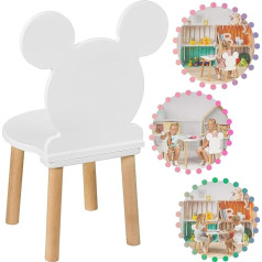 Playpals Furniture Mazs koka krēsls bērniem, krēsli, taburete, 60 x 31 x 31 cm un sēdekļa augstums 27 cm, 3,4,5,6,7 gadiem, dabīgas bērnu sēdekļu mēbeles