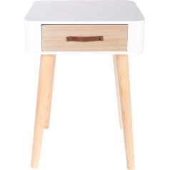 Home Deco Factory THE HOME DECO FACTORY HD 37x37x37.5 cm MDF Wooden 1 Drawer Bedside, white, 37x37x37.5 cm