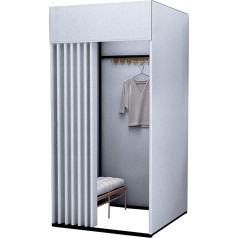 Lanbent Changing Room for Clothing Store, Portable Temporary Mobile Privacy Screen Dressing Room, Foldable Simple Display Stand, for Shopping Mall and Office, 200 x 100 x 100 cm (Grey)