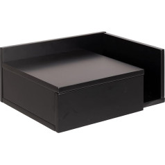 Ac Design Furniture FIA Naktinis staliukas su stalčiumi juodas 1 vnt W40 x H16.5 x D32cm Maža sieninė naktinė spintelė be rankenėlių sieninė lentyna Modernus naktinis staliukas