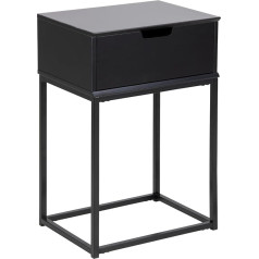 Ac Design Furniture Mariela Bedside Table H 61.5 x W 40 x D 30 cm Black Metal 1 Piece