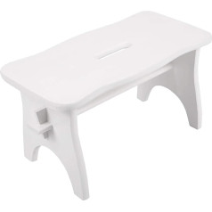 Creative Deco Balts koka kāju paliktnis | 38 x 19 x 21 cm | Pakāpienu krēsls Ziedu krēsls Tualetes krēsls Koka soliņu krēsls Bērnu krēsls Kāju krēsls Balts kāju paliktnis Krēsls priedes kokss
