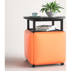 Penkee 5 in 1 Cube sēdekļi ar grozāmiem riteņiem un kafijas galdiņu - ideāli piemēroti viesistabai un mājas birojam - stackable dīvāns krēsls taburete Nesting Ottoman taburete pārvietojams