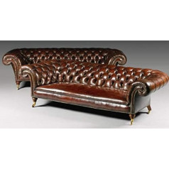 Jvmoebel Design Chesterfield Sofa Set 4-Seater Leather Couch Upholstery Sofas Sofa Leather