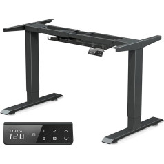 Eyojya Height-Adjustable Desk, Electric Height-Adjustable Table Frame with Memory Control and Collision Protection, Dual Motor Frame with Sedentary Reminder, DM2 Pro, Black