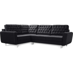 Robin Linda Corner Sofa with Sleeping Function, Sofa Bed with Storage Box and Pillow, Freestanding L-shaped corner Sofa, Upholstered Sofa with Sleeping Function