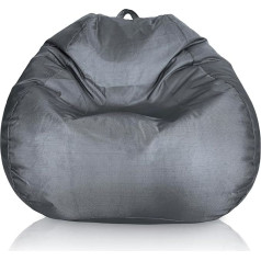 Aiire Āra Bean Bag XXL, pārvalks - milzu Bean Bag krēsls pieaugušajiem un bērniem bez pildījuma - grīdas spilvens rupjš, piemērots mīlīgam stūrītim - spēļu BeanBag Grey