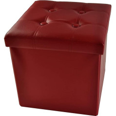 ‎Casatessile Casatessile Ecopelle Pufs liels 50 x 50 x 50 cm Liela repozitārā tvertne XXL Bordeaux