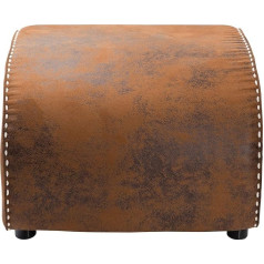 Kare Ritmo Vintage Econo Designer Stool Brown Vintage Leather Look Footstool Pine Wood Frame 40 x 52 x 60 cm (H x W x D)