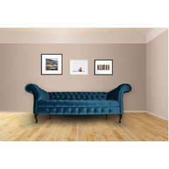 Jvmoebel Chesterfield Sofa Upholstery Designer Couchen Sofa Set Textile Fabric Turquoise 18