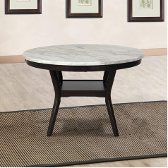 New Classic Furniture Celeste mākslīgā marmora apaļais pusdienu galds 4 pēdas Espresso krāsā