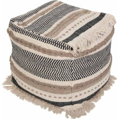 Casa Moro Boho Pouf Kara 55 x 55 x 45 cm ar pildījumu Elegants trikotāžas taburetes sēdeklis kubs no tīras kokvilnas Mīkstās taburetes, kas paredzētas vienkārši skaistai dzīvošanai MA1008